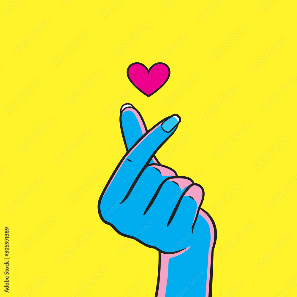 Korean Finger Heart I Love You Stock ベクター Adobe Stock