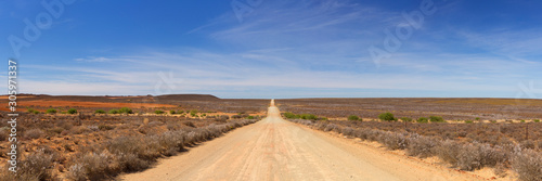 Dirt road through the Karoo in South Africa photo