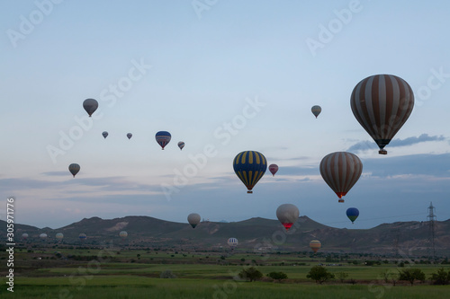 hot air balloons at cappadociain turkey