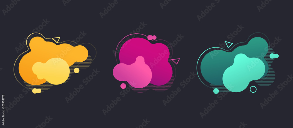 Set abstract triangle banner with bright effect isolated on dark blue background. Neon badge. Abstract geometric shape. Dynamic composition. Vector illustration Set abstract triangle banner with bright effect isolated on dark blue background. Neon badge. Abstract geometric shape. Dynamic composition. Vector illustration
