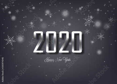 Vector background 2020 with elegant and luxurious silver color, the design can be used for banner templates and so on