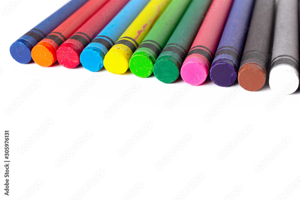 multicolored wax crayons multicolored wax crayons