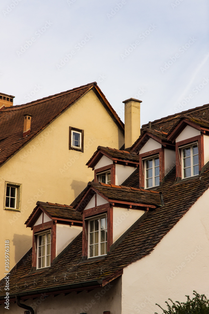 old house with red roof  basel Switzerland