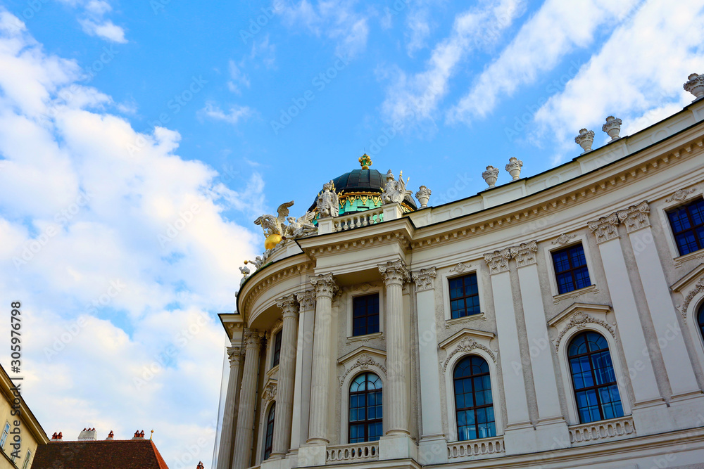 Vienna Building with gold statues and dome