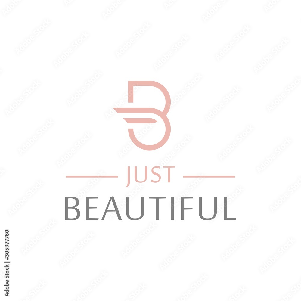 Creative minimalism business logotype icon symbol. Letter B vector line logo design.