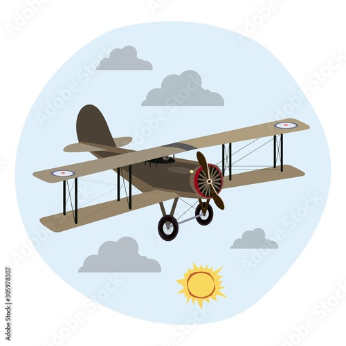 Aeroplane plane on white background