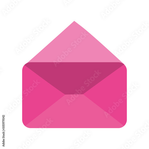pink open envelope message mail icon