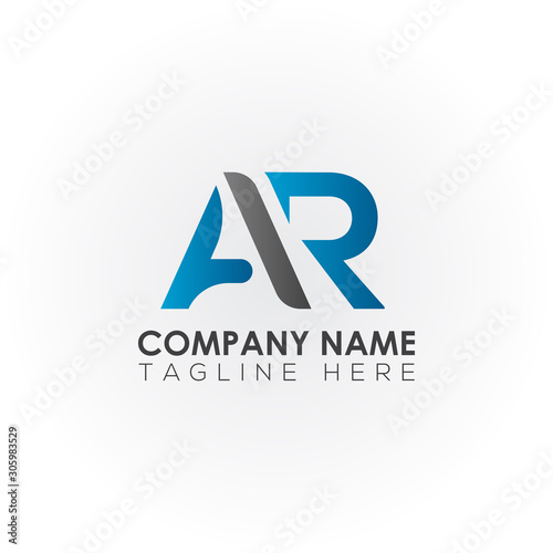 Initial letter AR simple logo Vector template. Simple AR Letter logo design. AR font type logo.