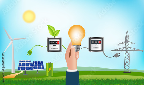 Prosumer renewable energy. Economic sharing of self-produced energy. Ecological house. Photovoltaics. Investment for sustainable and green energy housing. Alternative energy production