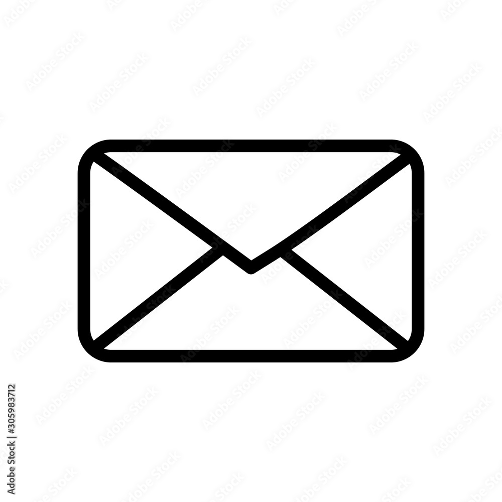envelope message communication courier thick line