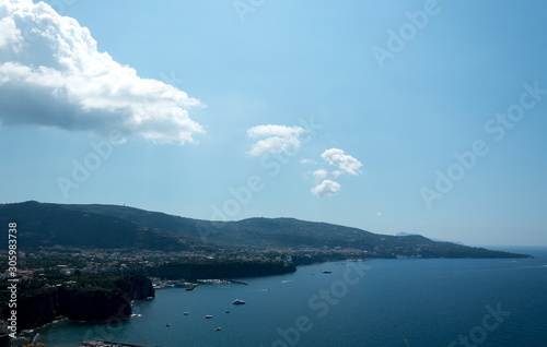 Fototapeta Naklejka Na Ścianę i Meble -  Sorrento stunning town hilltop on the coastline during summer