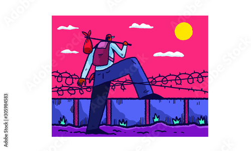 Crossing the wall