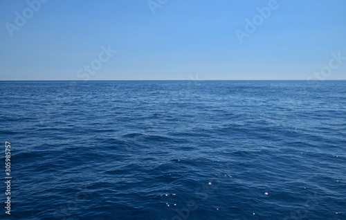 Seascape with water ripples and clear blue sky © breakingthewalls
