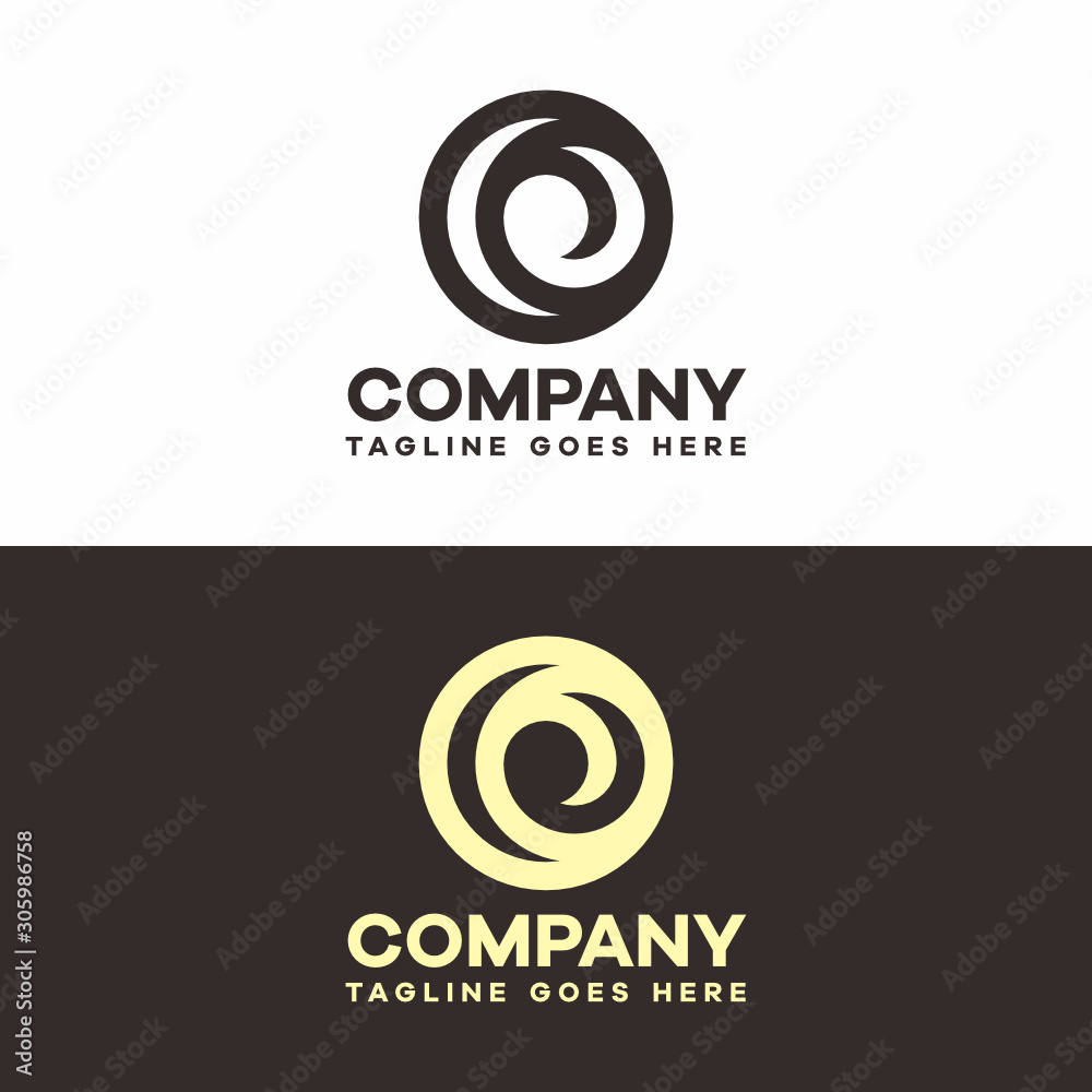 wave logo, moon logo, abstract symbol, luxury logo