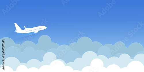 Cloud background with isolated planes