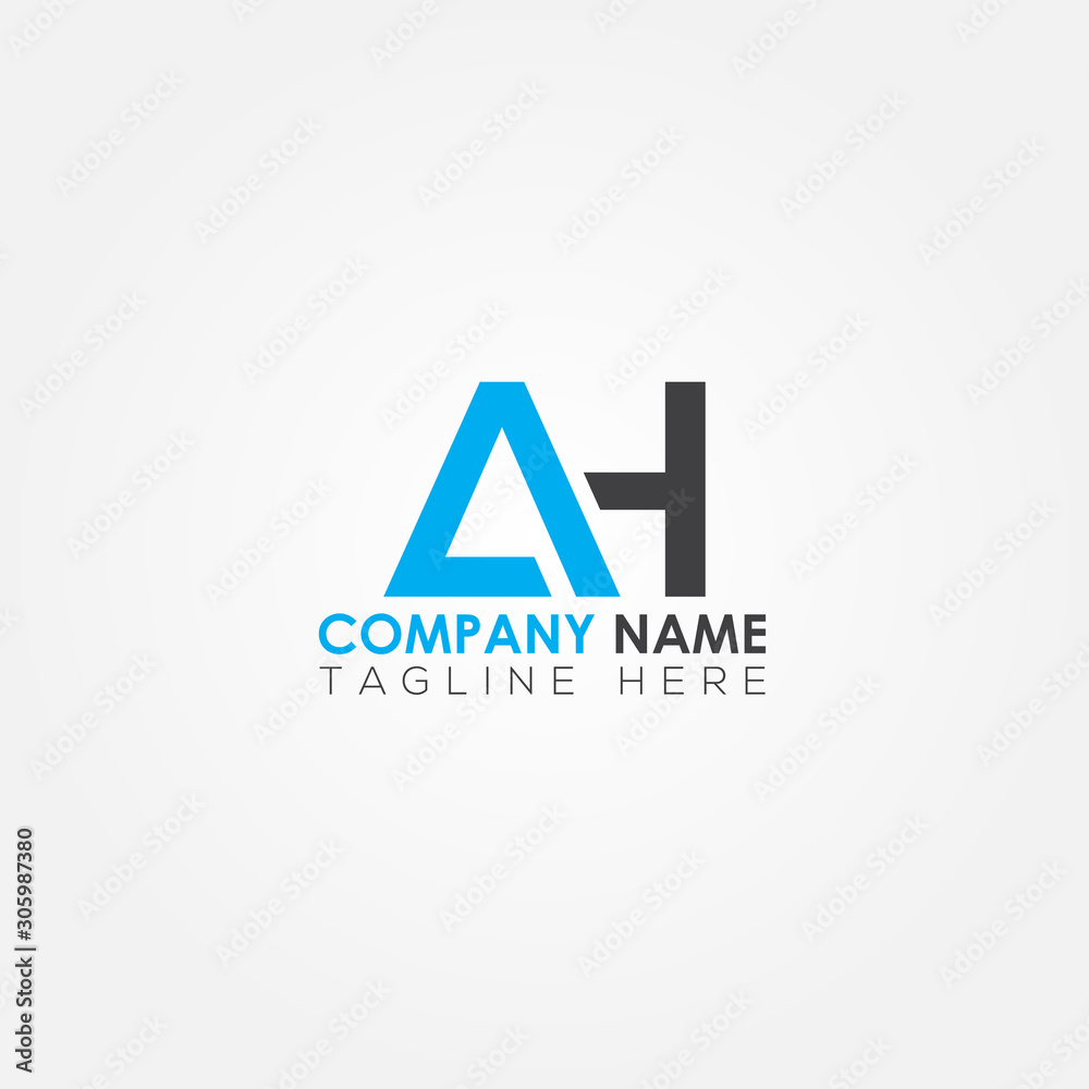 Initial letter AH simple logo Vector template. Simple AH Letter logo design. AH font type logo. Initial letter AH simple logo Vector template. Simple AH Letter logo design. AH font type logo.