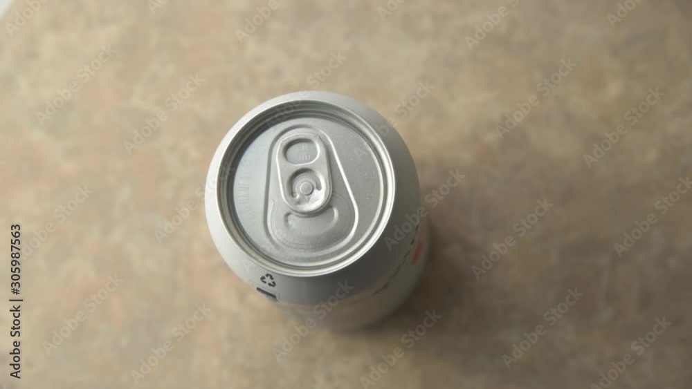 Can of Soda Opened on Countertop 60fps Can of Soda Opened on Countertop 60fps