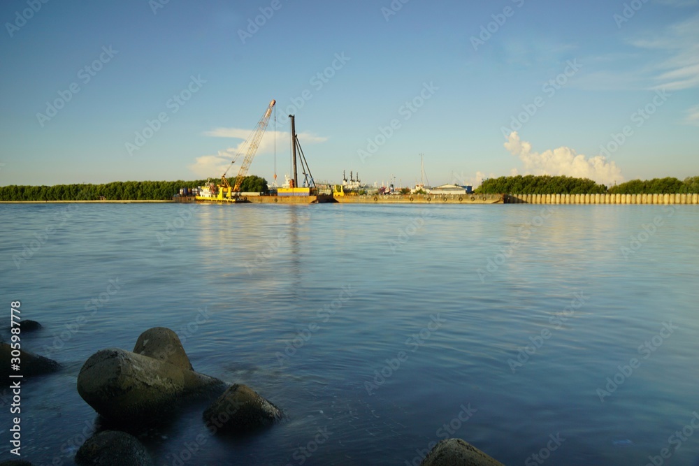 Fototapeta premium Mutiara beach port in North Jakarta, Indonesia
