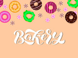 Bakery brush lettering. Vector illustration for card or banner