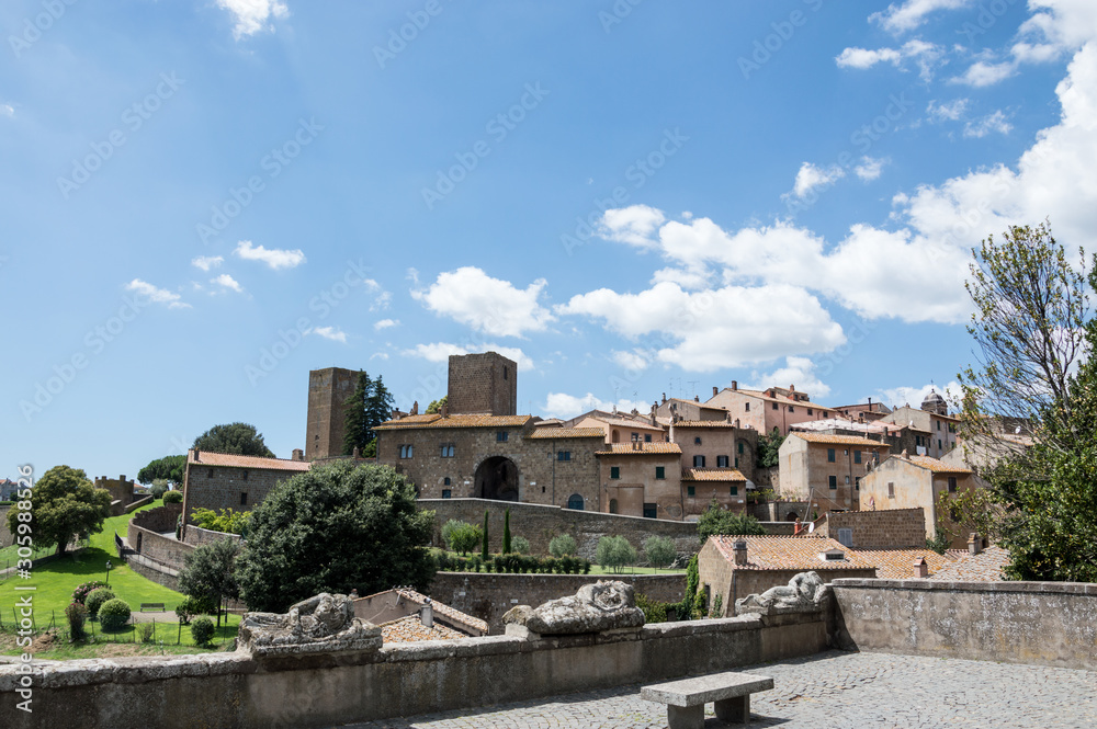 Tuscania medieval village in summer