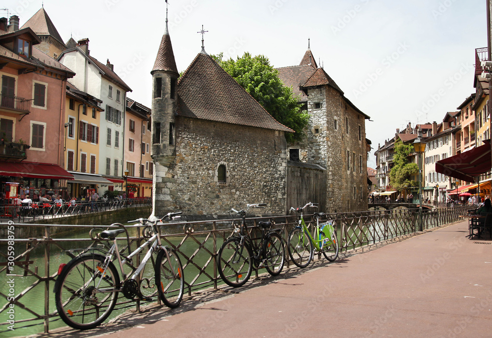 Sunny spring day in Annecy, France
