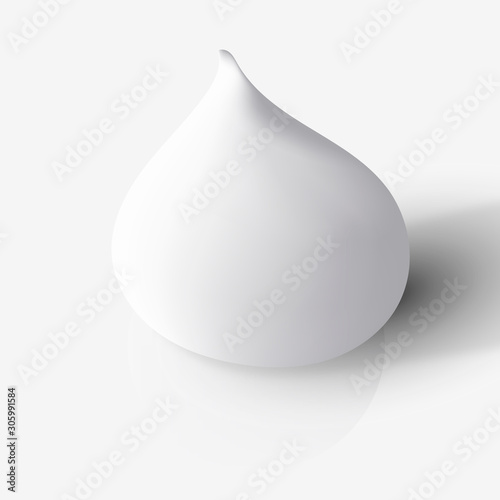 Cream texture stroke isolated on transparent background. Facial creme, foam, gel or body lotion skincare icon. Vector face cream cosmetic product smear swatch.