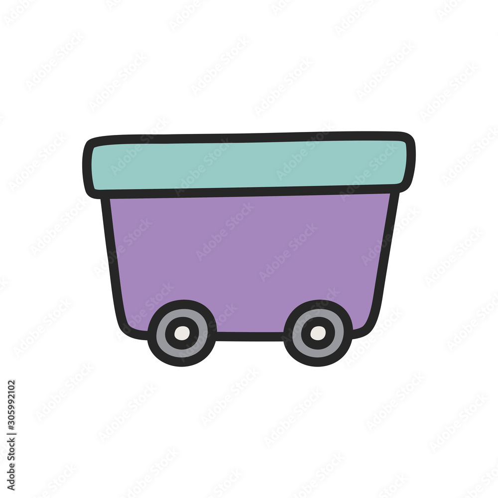 wagon on wheels toy plastic icon wagon on wheels toy plastic icon