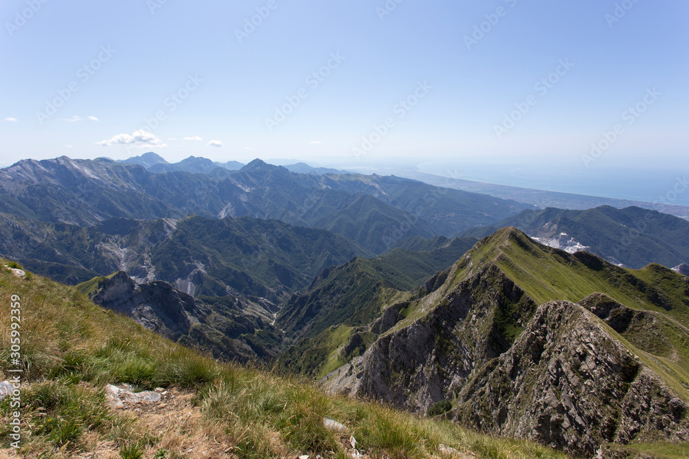 Panoramic view from Monte Sagro in apuan alps