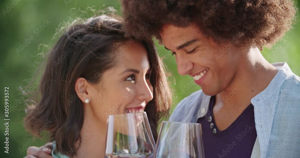 Romantic young woman and man tasting wine having exciting private degustation at italian vineyard winery. Winetasting culture. Wine tasting.Red wine tasting people enjoy drinking.Slow motion close up Romantic young woman and man tasting wine having exciting private degustation at italian vineyard winery. Winetasting culture. Wine tasting.Red wine tasting people enjoy drinking.Slow motion close up
