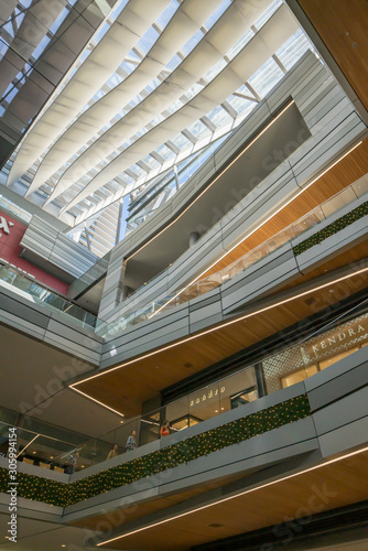 Low angle photo Brickell City Centre upscale shopping mall modern architecture