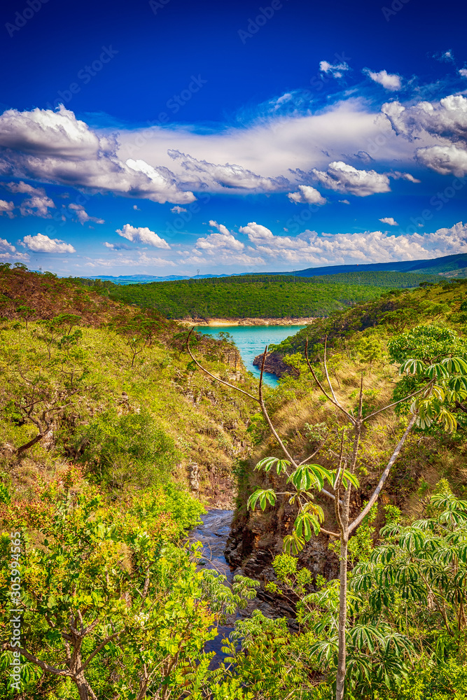 Beautiful view of Furnas canyons, Capiltolio - Minas Gerais, Brazil