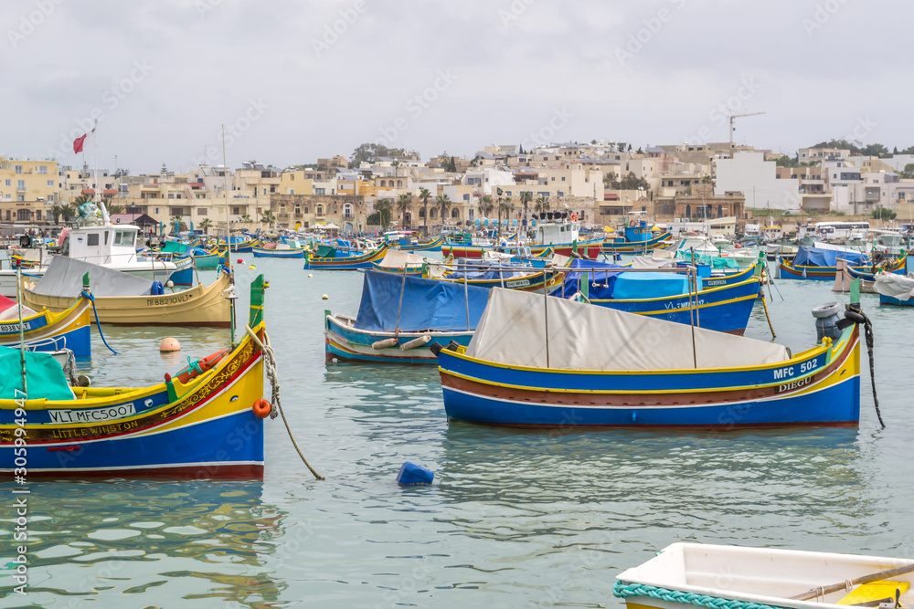 Marsaxlokk is a picturesque fishing port on the island of Malta.