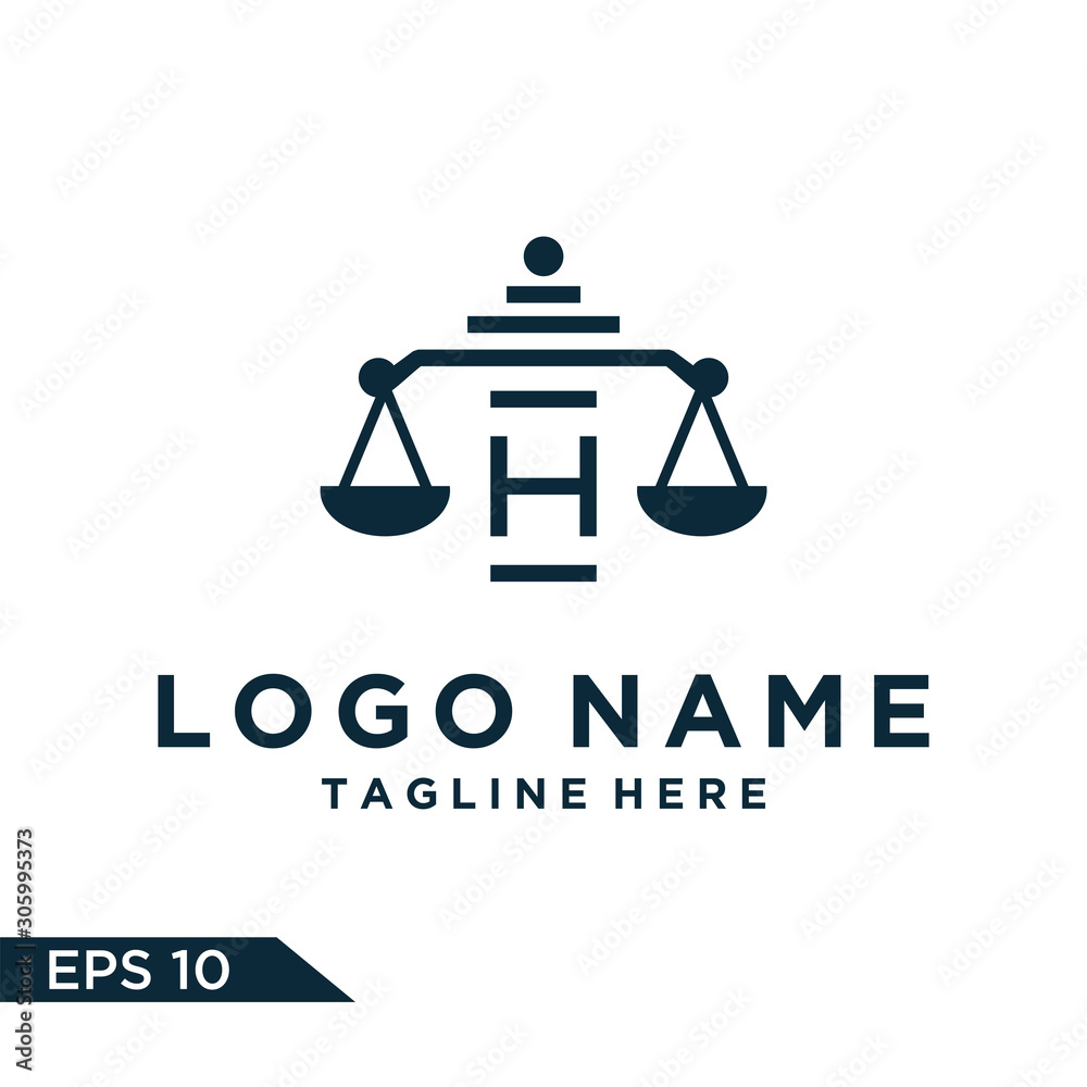 Logo design law Inspiration for companies from the initial letters logo H icon
