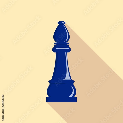 Black bishop icon. Flat illustration of black bishop vector icon for web design