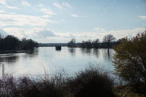 The Danube and its old waters are photographed in Bavaria near Regensburg