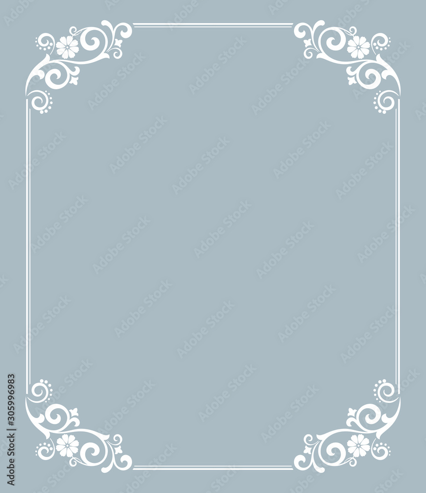 Decorative frame Elegant vector element for design in Eastern style, place for text. Floral blue border. Lace illustration for invitations and greeting cards Decorative frame Elegant vector element for design in Eastern style, place for text. Floral blue border. Lace illustration for invitations and greeting cards
