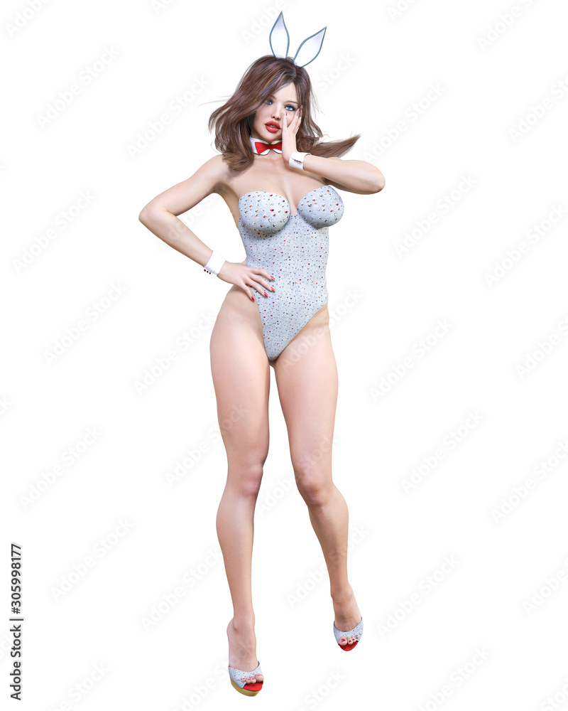 Bunny Girl.Sexy woman long legs. Swimsuit corset and shoes. Bunny Girl.Sexy woman long legs. Swimsuit corset and shoes.