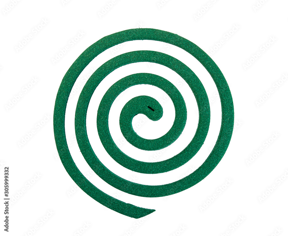 Top view of green spiral mosquito repellent coil isolated on white background and clipping path. Top view of green spiral mosquito repellent coil isolated on white background and clipping path.