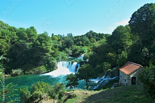 Croatia-view of a waterfall Skradinski buk on a river Krka in the Krka National Park