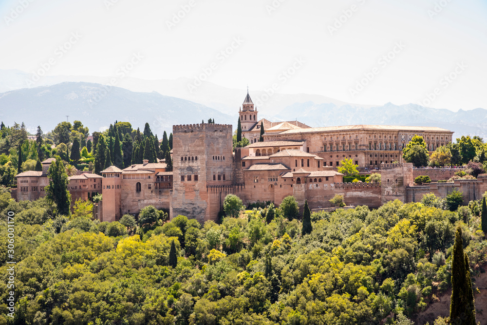 Panoramic views of the Alhambra in Granada