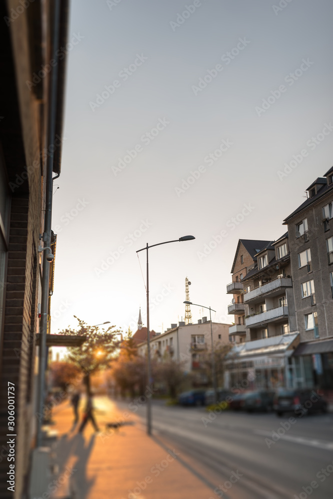 City street in early spring