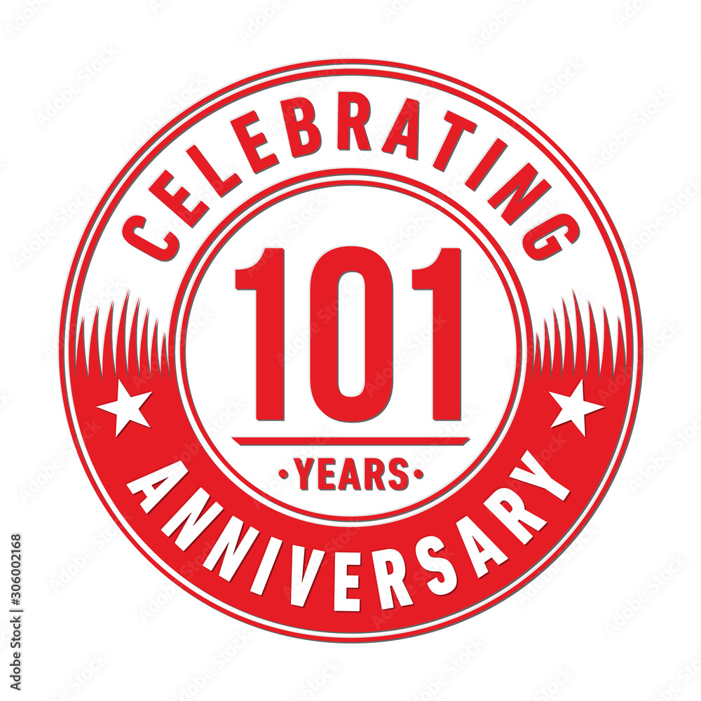 101 years anniversary celebration logo template. One hundred and one years vector and illustration.