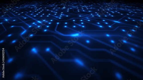 Tableau sur toile Hi-Tech Computer Chipset Background/ Illustration of an abstract technology back