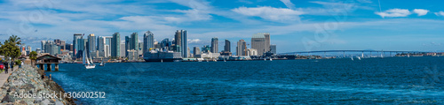 A Panoramic view of the Embarcadero area of San DIego CA USA