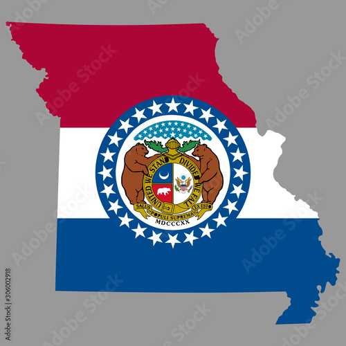 Map Missouri Flag Vector illustration Eps 10