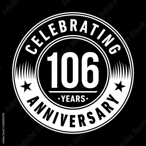 106 years anniversary celebration logo template. One hundred and six years vector and illustration.