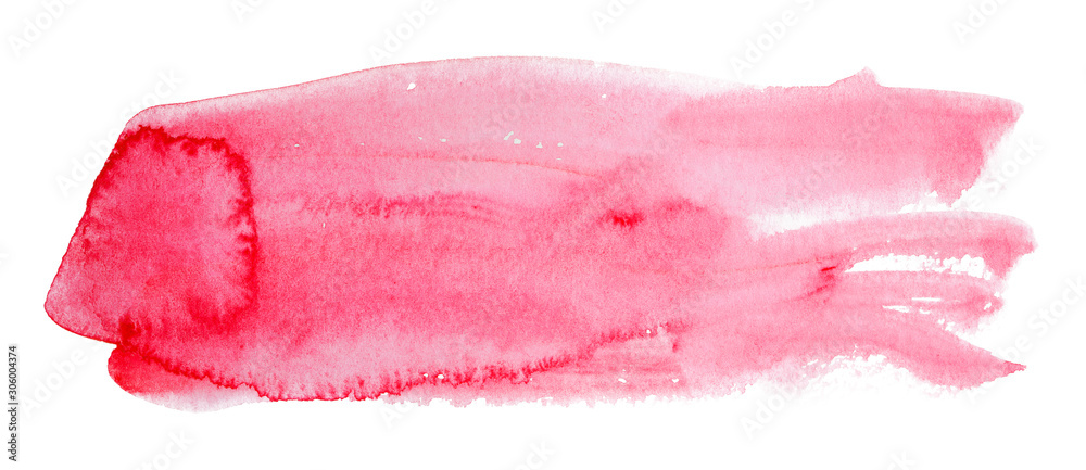 watercolor red stain with paper texture on a white background. freehand paint stain for design element watercolor red stain with paper texture on a white background. freehand paint stain for design element