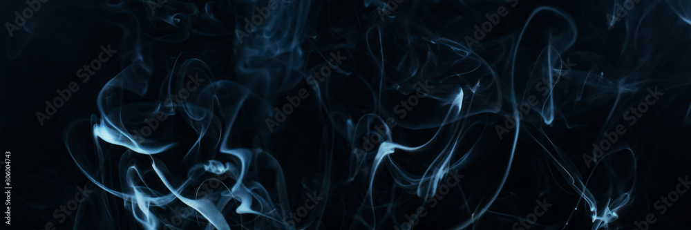 Smoke background on black background.