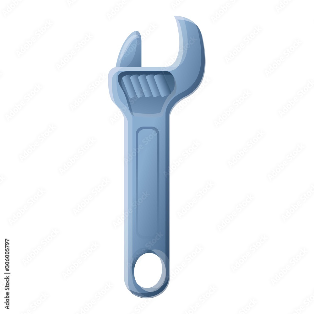 Adjustable wrench icon. Cartoon of adjustable wrench vector icon for web design isolated on white background Adjustable wrench icon. Cartoon of adjustable wrench vector icon for web design isolated on white background