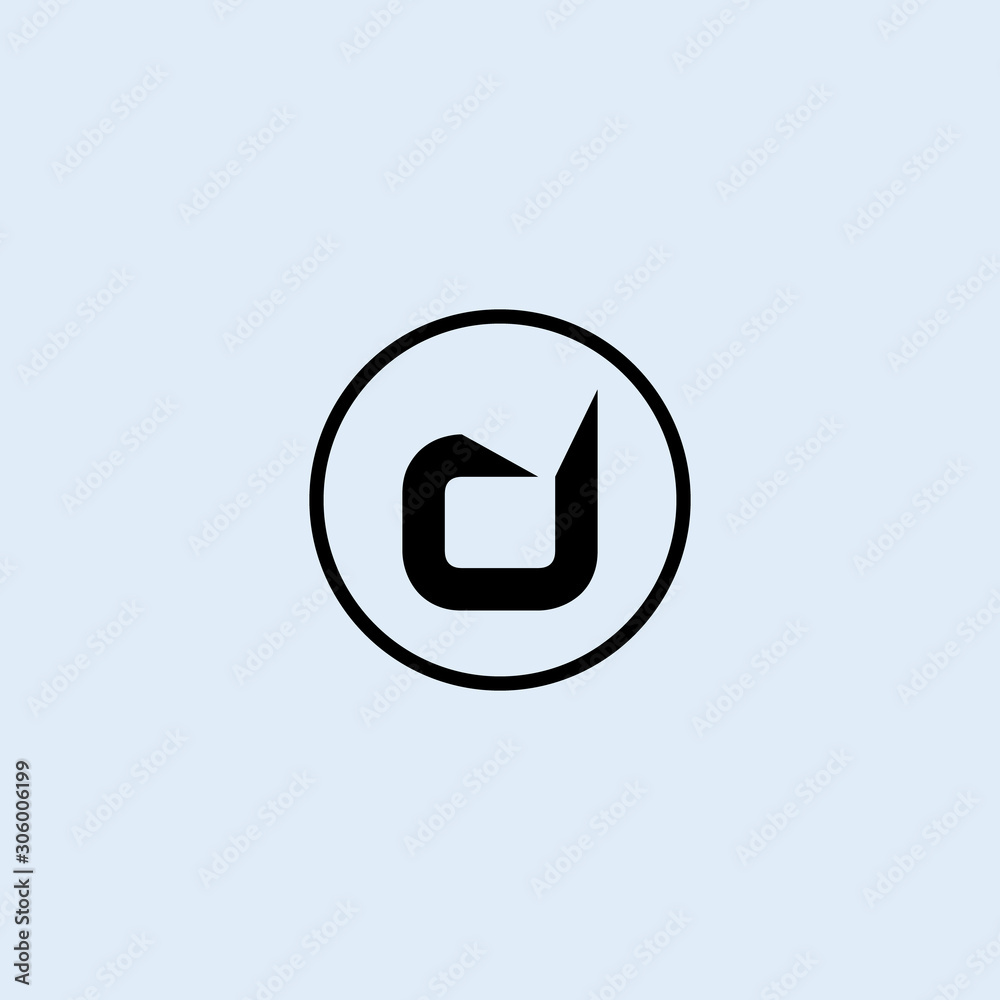 Letter D Minimalist Logo With Circle Letter D Minimalist Logo With Circle